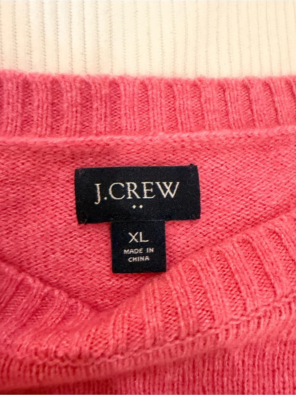 J.Crew XL Bright Pink Lambswool Blend Crewneck Raglan Sweater